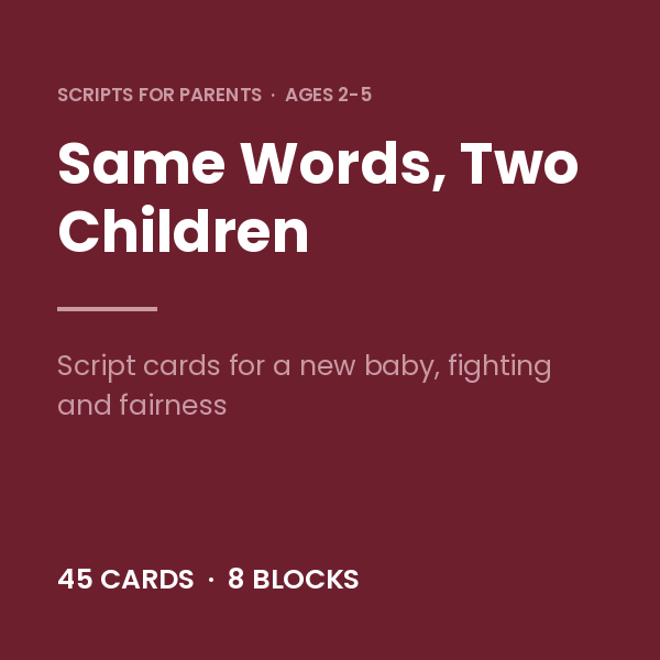 Same Words card deck: Two Children
