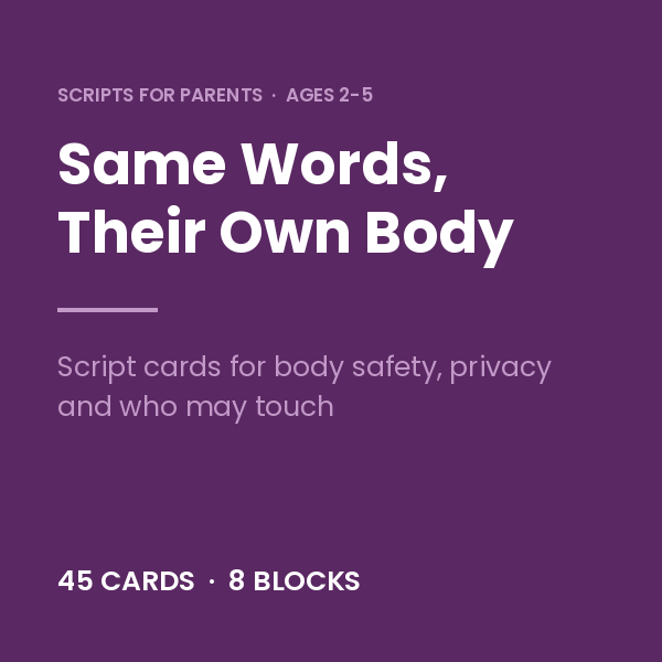 Same Words card deck: Their Own Body